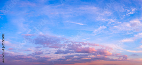 Beautiful sky sunset panorama as background