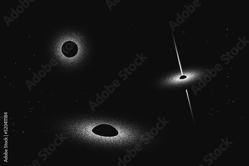 Fotografia Quasar and black hole in space