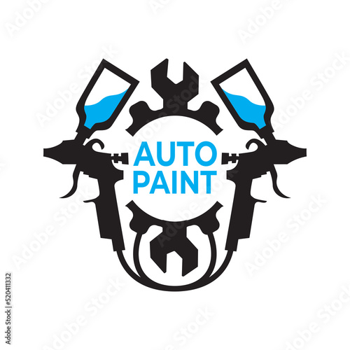 Vector logo of auto repair, airbrushing service