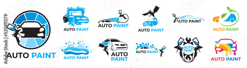 Vector logo of auto repair, airbrushing service