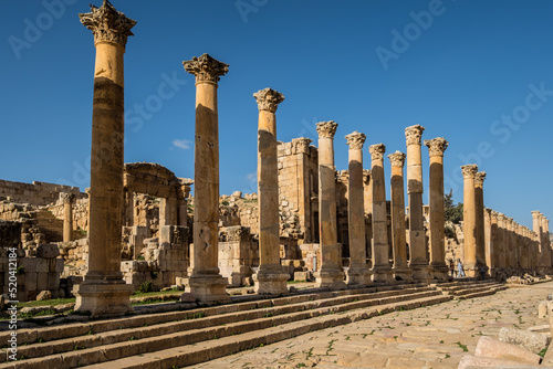 Ancient Roman City Jerash Jordan. Created 300 BC to 100 AD and a city through 600 AD. Not conquered until 1112 AD. Most original Roman City in the Middle East.