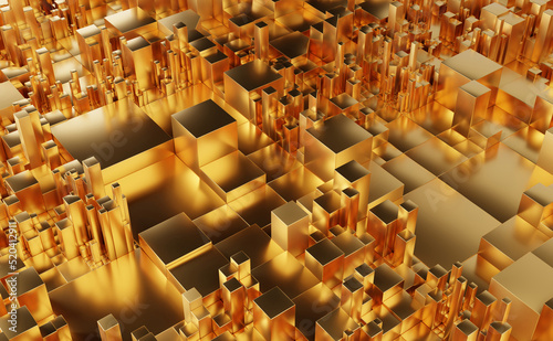 Square gold color abstract background