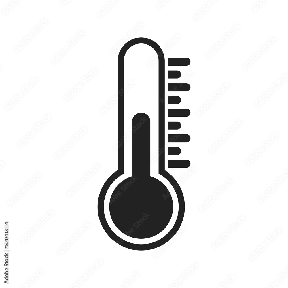 Thermometer icon for measuring body and weather. Vector illustration isolated on white background Thermometer icon for measuring body and weather. Vector illustration isolated on white background