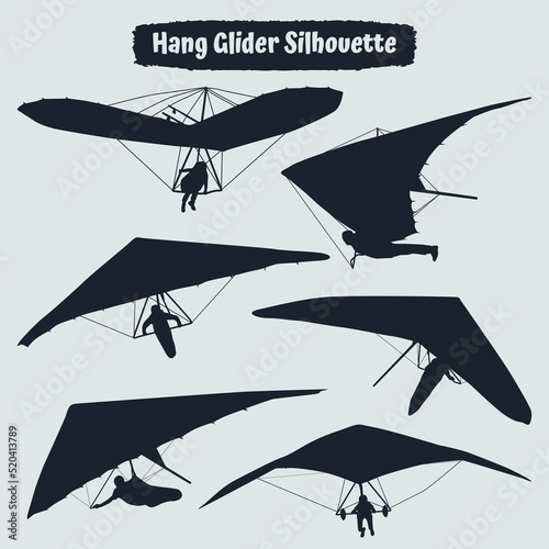Hang Glider Silhouette vector illustration