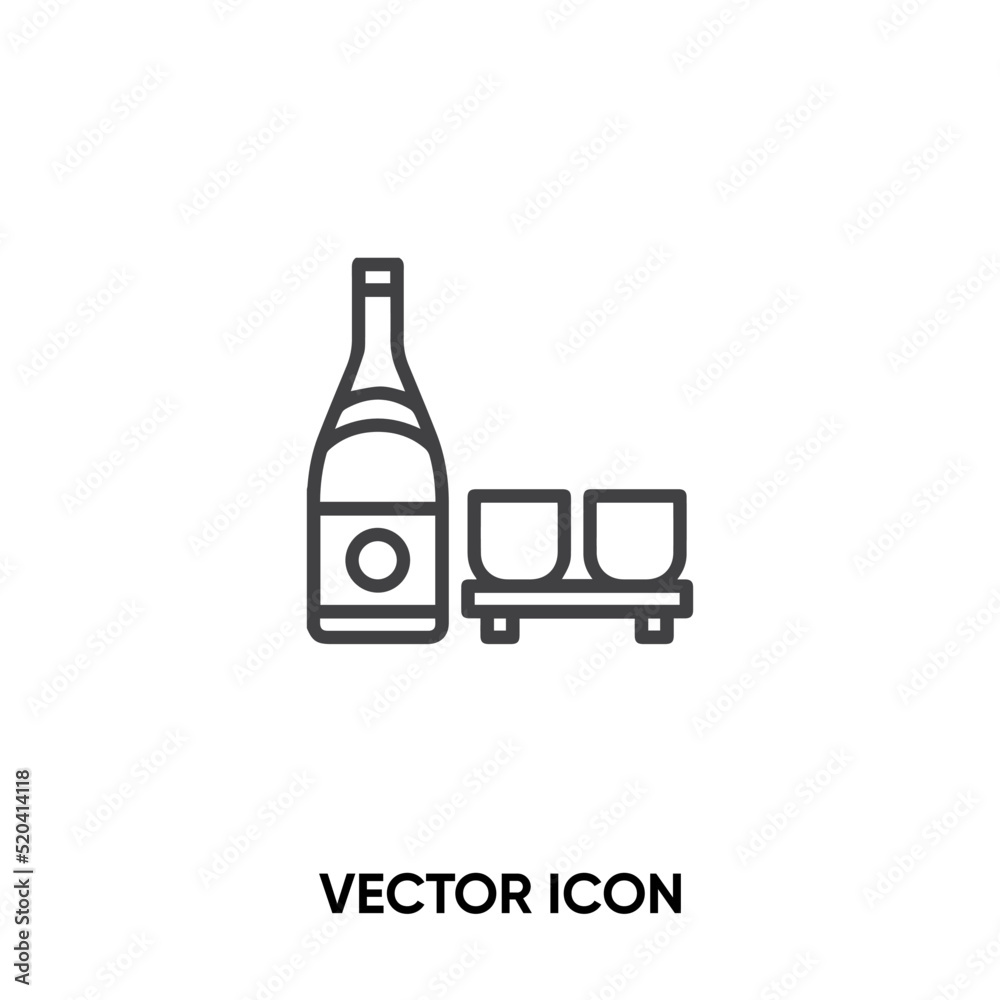 Sake vector icon. Modern, simple flat vector illustration for website or mobile app.Japanese drink or sake bottle symbol, logo illustration. Pixel perfect vector graphics Sake vector icon. Modern, simple flat vector illustration for website or mobile app.Japanese drink or sake bottle symbol, logo illustration. Pixel perfect vector graphics