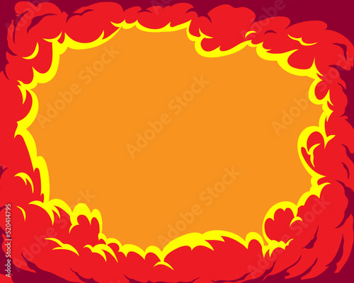 Comic book cartoon frame smoke backgrounds. Pop art cloud  design template page. Hand drawn vector explosion art illustration. 