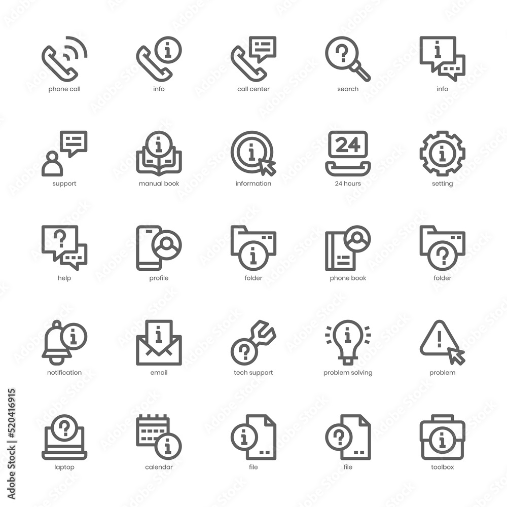 Help and Support icon pack for your website, mobile, presentation, and logo design. Help and Support icon outline design. Vector graphics illustration and editable stroke. Help and Support icon pack for your website, mobile, presentation, and logo design. Help and Support icon outline design. Vector graphics illustration and editable stroke.