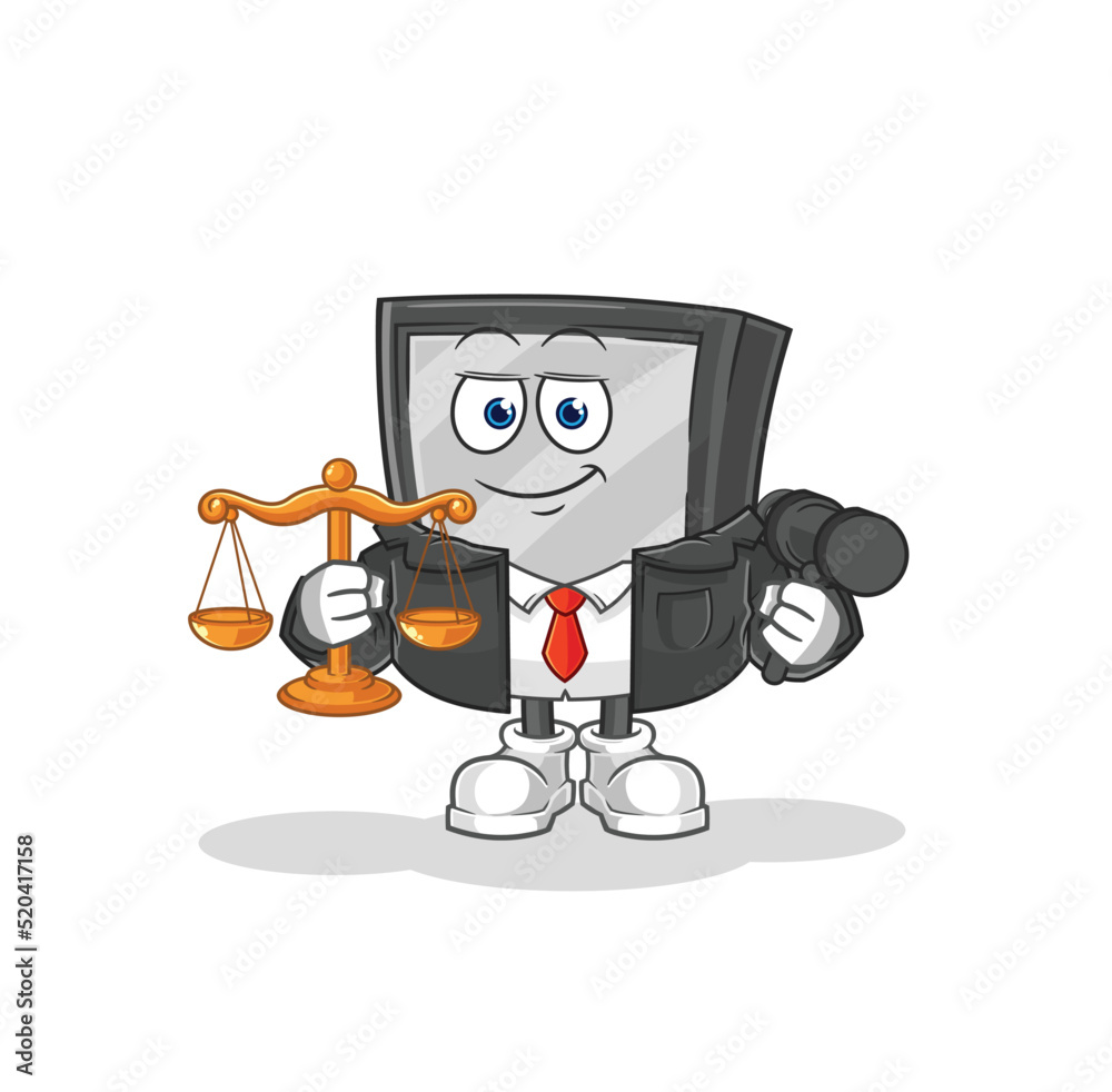tv lawyer cartoon. cartoon mascot vector
