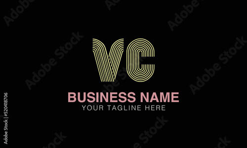 VC initials monogram letter text alphabet logo design