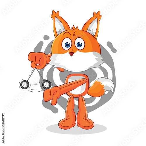 fox hypnotizing cartoon. cartoon mascot vector