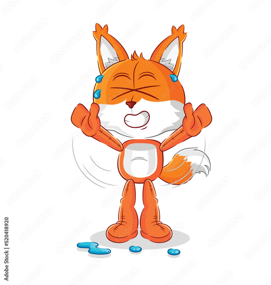 Obraz premium fox stretching character. cartoon mascot vector