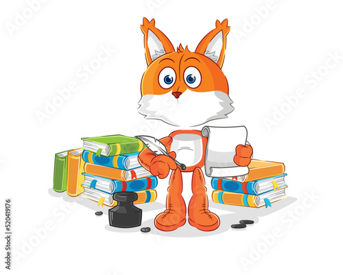 fox writer vector. cartoon character