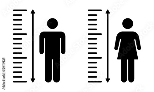 Height man vector icon. Scale tall human. Size person. Vector 10 EPS.