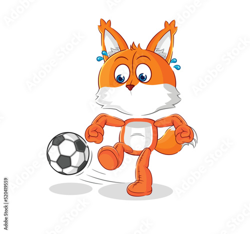 fox kicking the ball cartoon. cartoon mascot vector