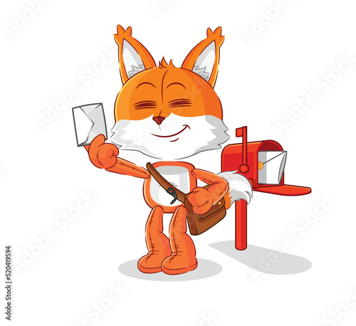 fox postman vector. cartoon character