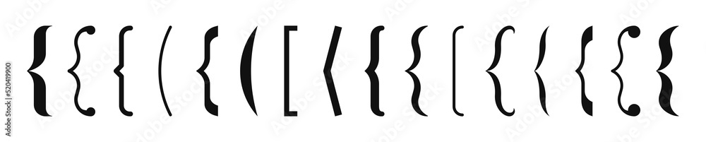 Set of Text brackets. Bracket icon. Quote box frame. Texting quote and brackets boxes. Quotation. Creative vector banner illustration. Set of Text brackets. Bracket icon. Quote box frame. Texting quote and brackets boxes. Quotation. Creative vector banner illustration.