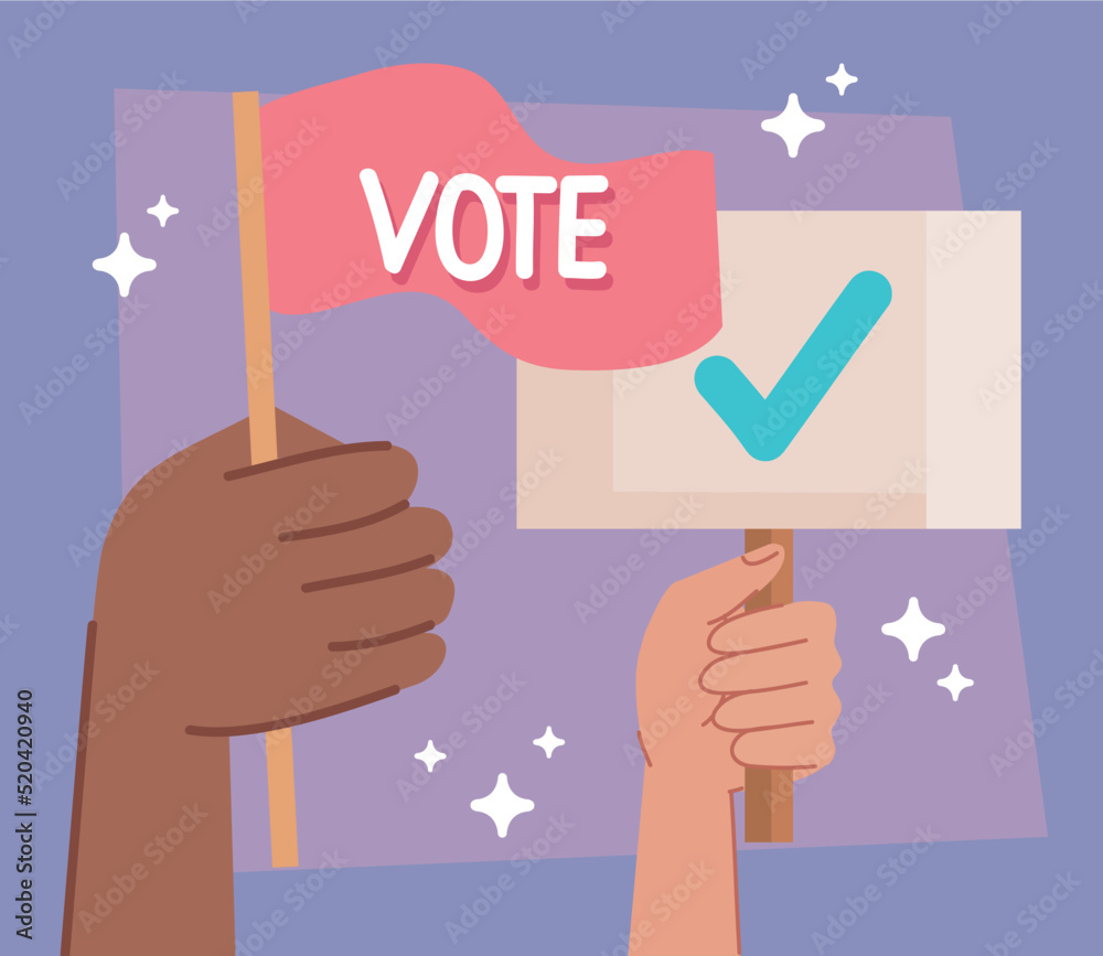 vote in flag and banner vote in flag and banner