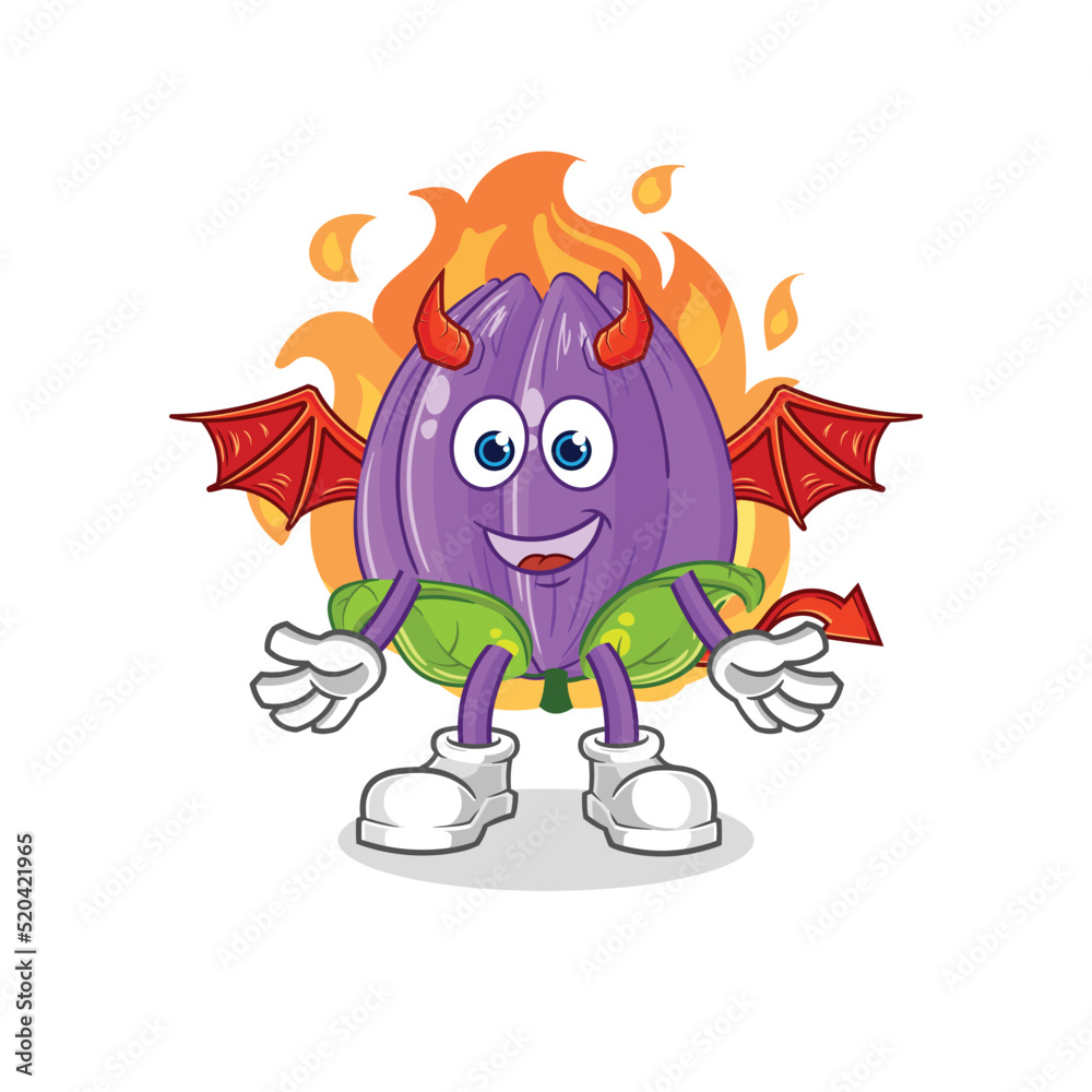 tulip demon with wings character. cartoon mascot vector tulip demon with wings character. cartoon mascot vector