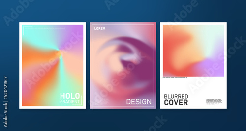 Fluid liquid abstract gradient background vector minimal style poster cover. Blurred holographic effect modern design for flyer, brochure, A4 leaflet social media network vector illustration