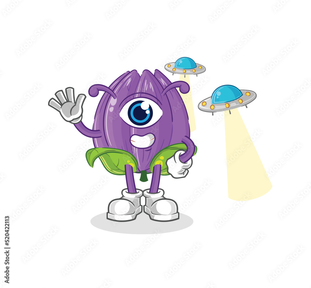 tulip alien cartoon mascot vector tulip alien cartoon mascot vector