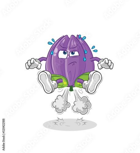 tulip fart jumping illustration. character vector