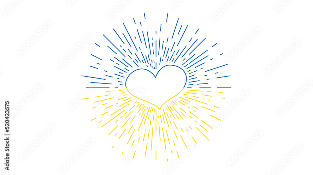 Fototapeta premium Heart in Ukrainian colors
