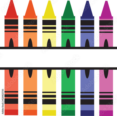 Vector Colored Crayons