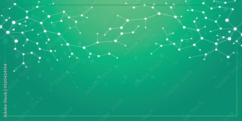Professional and simple green color technological background with editable elements in vector format
