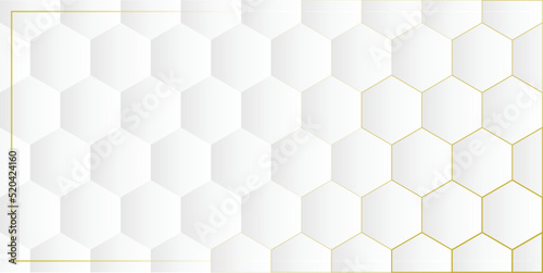 Professional and simple white color bee hole background with editable gold color elements in vector format