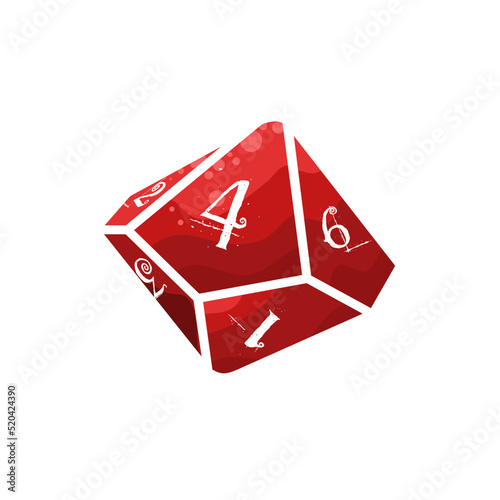 kostka dziesięciościenna, k10, d10, rpg, gra, dice - ikona wektorowa

