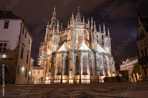 St. Vitus Cathedral at night photo