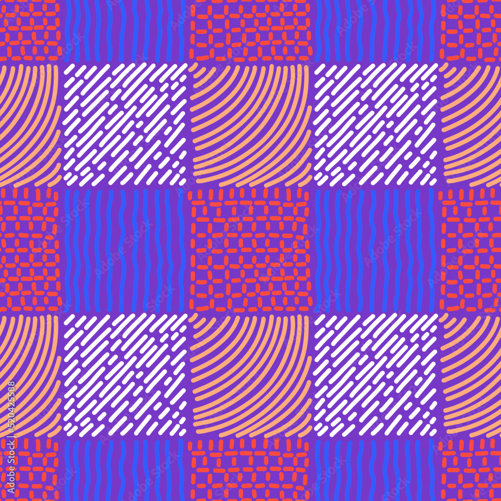 pink-purple Checkered seamless background. Vector illustration