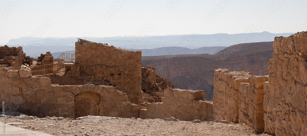 The collapsed walls of the Masada fortress