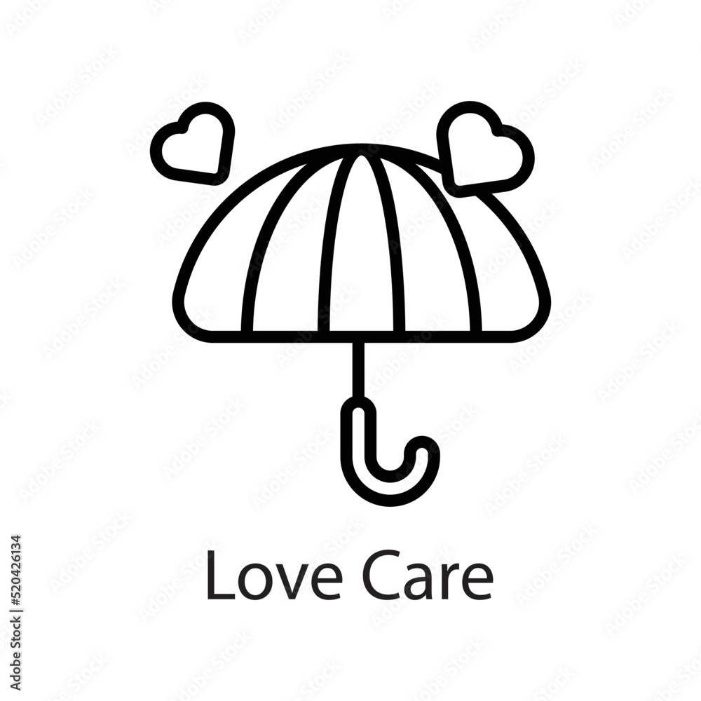 Love Care vector Outline Icon Design illustration on White background. EPS 10 File Love Care vector Outline Icon Design illustration on White background. EPS 10 File