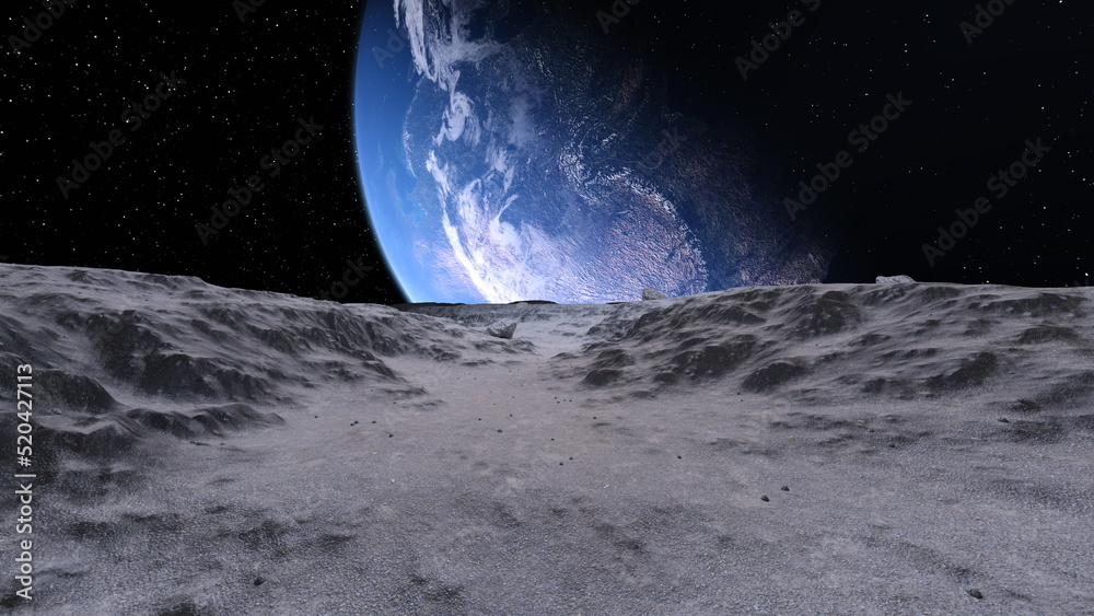 Fototapeta premium 惑星の地表と地球