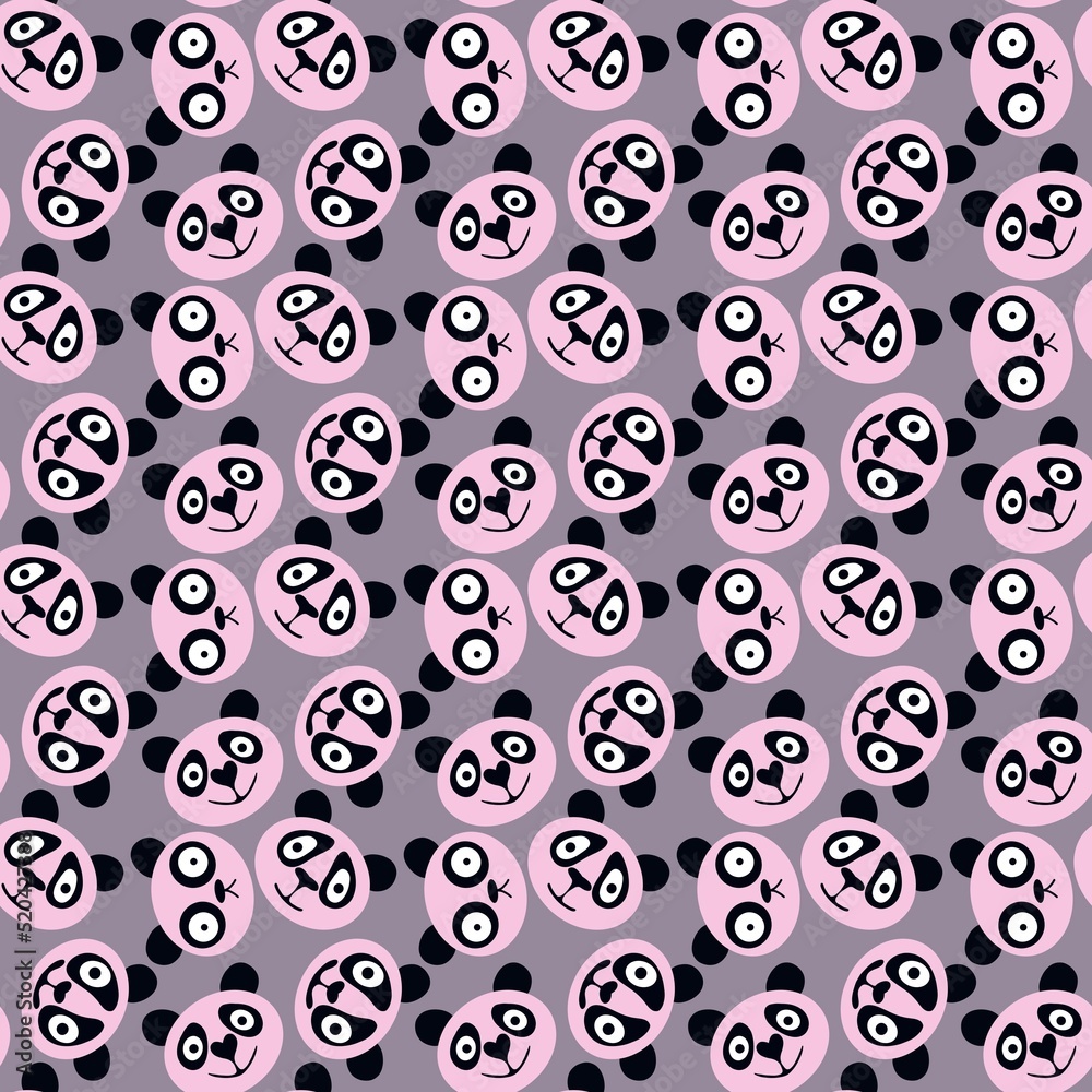 Animals cartoon seamless panda pattern for kids clothes print and wrapping and accessories and fabrics Animals cartoon seamless panda pattern for kids clothes print and wrapping and accessories and fabrics