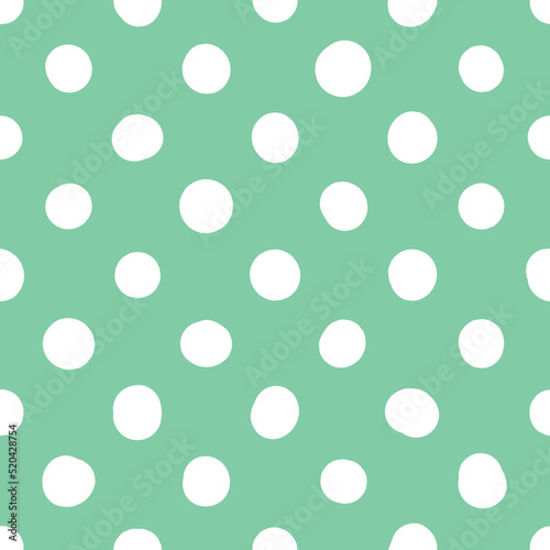 Vector seamless polka dot pattern, hand drawn. Cute design for wrapping paper, textile, stationery, wallpaper.