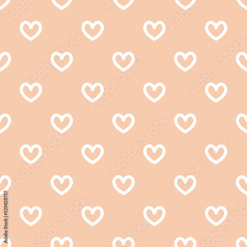 Vector seamless pattern with hearts. Cute design for fabric, wrapping, wallpaper for Valentine's Day.