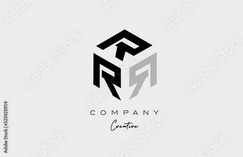 R grey three letter alphabet letter logo icon design. Creative template for business and company