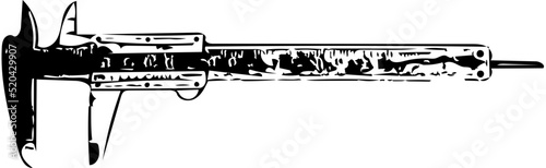 Vector illustration of a vernier caliper isolated on white background