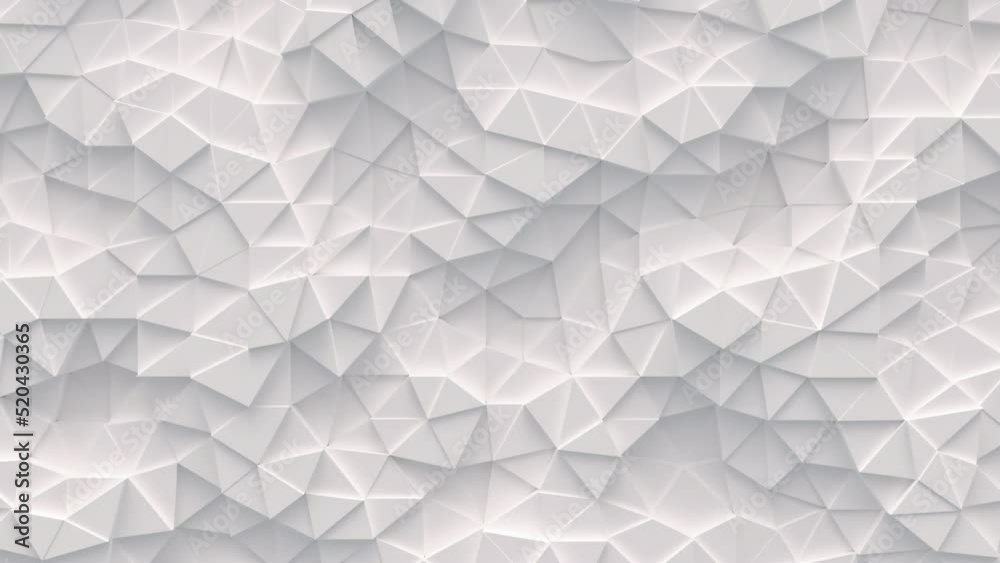 Abstract motion background from random moving triangles, seamless loop animation