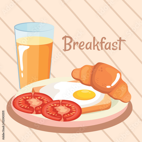 breakfast lettering with juice