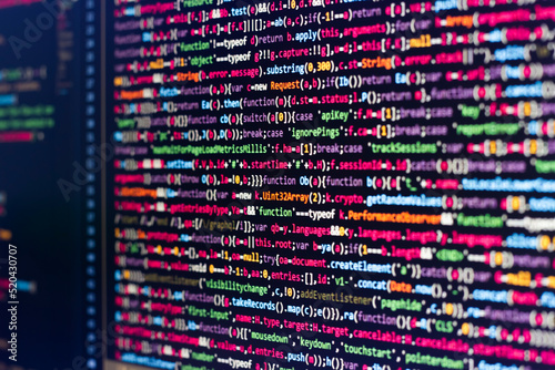 Code background. web programming with compressed Javascript code