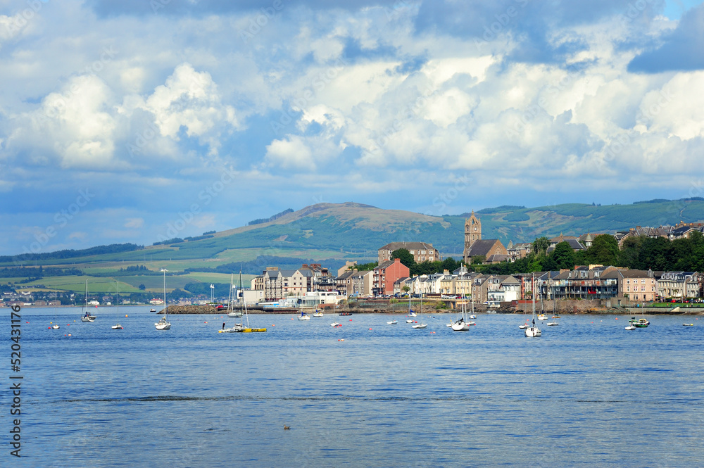 The coastal town of Gourock, Inverclyde, on Scotland's Clyde coast