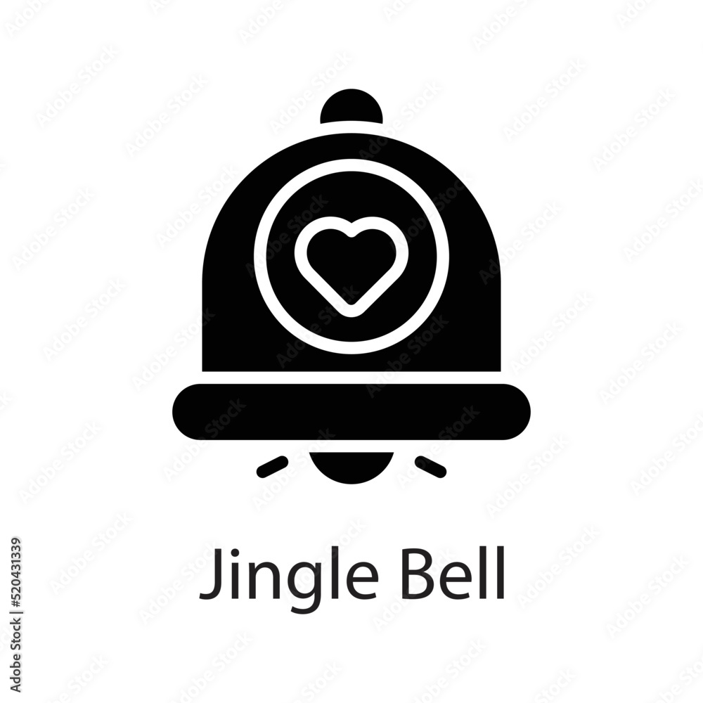 Fototapeta premium Jingle Bell vector Solid Icon Design illustration on White background. EPS 10 File 