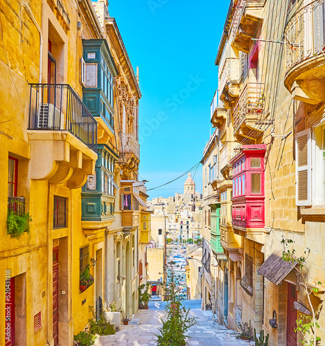 Obraz na plátně The cityscape of Senglea, Malta