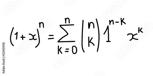 Binomial theorem formula in elementary algebra