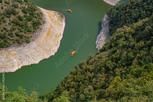 Special nature reserve Uvac, river canyon valley with its meanders  in south-western Serbia, canyon Uvac boat cruise photo