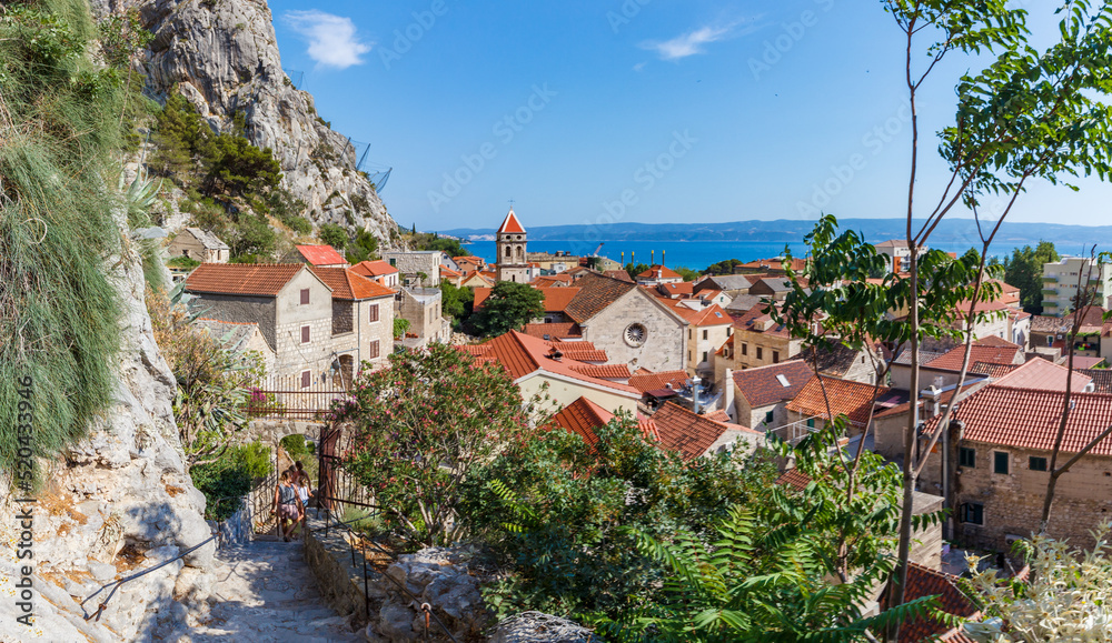 Panorama of the city of Omis - Dalmatia - Croatia