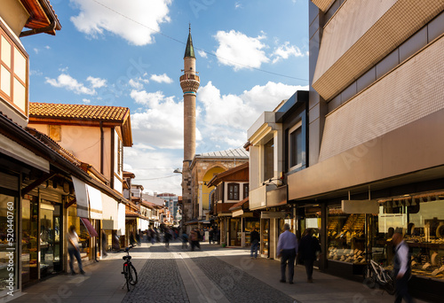 Fényképezés Street of Konya with numerous jewelry stores